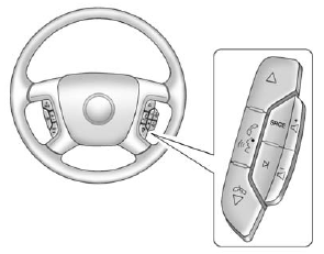 GMS Sierra: Steering Wheel Controls GMS Sierra: Steering Wheel Controls. If equipped, some audio controls can be adjusted at the steering wheel.