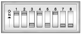 GMS Sierra: Universal Remote System Programming. Example of Eight Dip Switches with Two Positions