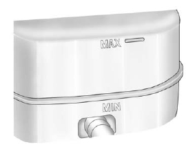 GMS Sierra: Brake Fluid. The fluid level should be above MIN. If it is not, have the brake hydraulic system checked to see if there is a leak.