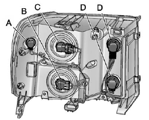 GMS Sierra: Headlamps, Front Turn Signal, Sidemarker, and Parking Lamps. A. Side Marker Lamp