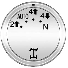GMS Sierra: Four-Wheel Drive. The transfer case knob is located next to the steering column.